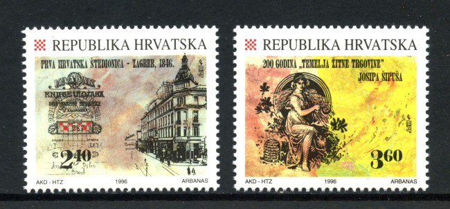 1996 - CROAZIA - ECONOMIA CROATA 2v. - NUOVI - LOTTO/32804