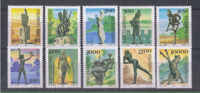 1987 - LOTTO/8077 - SAN MARINO - SCULTURE 10v. - NUOVI