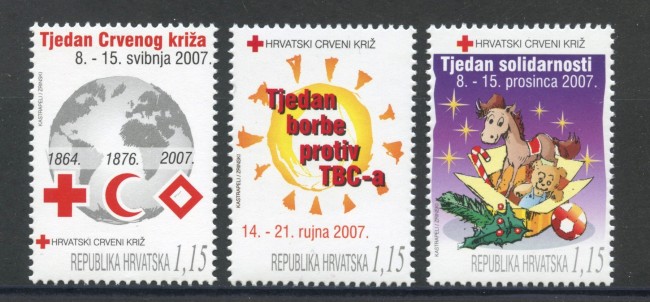 2007 - CROAZIA - BENEFICENZA 3v. - NUOVI - LOTTO/33050