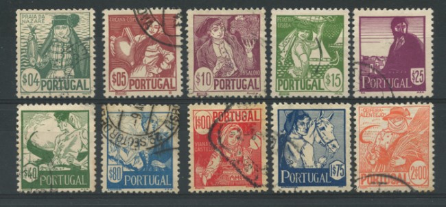 1941 - LOTTO/13954 - PORTOGALLO - COSTUMI REGIONALI 10v. - USATI