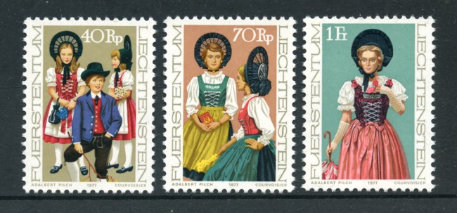1977 - LOTTO/23515 - LIECHTENSTEIN - COSTUMI NAZIONALI 3v. - NUOVI