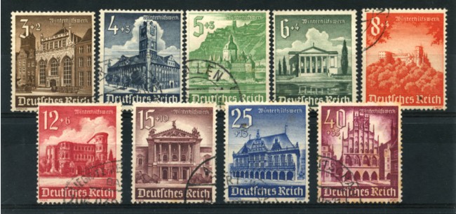 1940 - LOTTO/16225 - GERMANIA - SOCCORSO INVERNALE 9v. - USATI