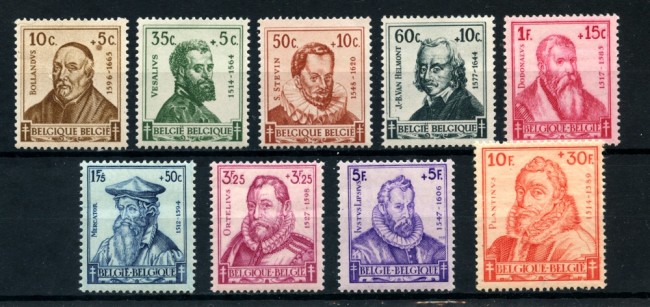 1942  BELGIO - PRO OPERE ANTITUBERCOLARI 9V. - NUOVI - LOTTO/25026