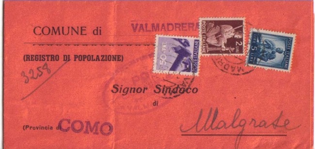 1948 - REPUBBLICA - LBF/717 - VALMADRERA (CO) PIEGH. COMUNALE PER MALGRATE