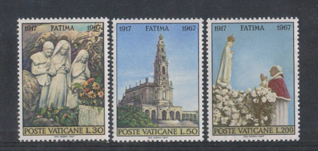 1967 - LOTTO/5914 - VATICANO - 50° FATIMA 3v.