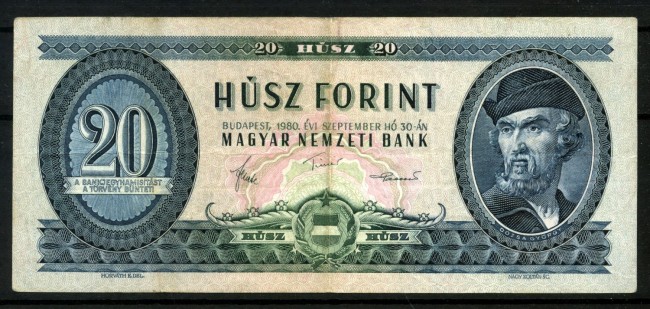 1980 - UNGHERIA  - LOTTO/48598 - 20 FORINT  DOZSA GYORGY