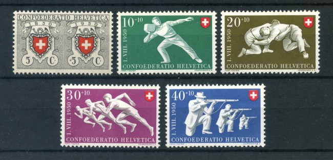 1950 - LOTTO/23848 - SVIZZERA - PRO PATRIA 5v. - NUOVI
