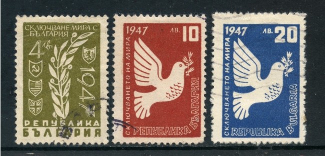 1947 - BULGARIA - SERIE DELLA PACE 3v. - USATI - LOTTO/27147