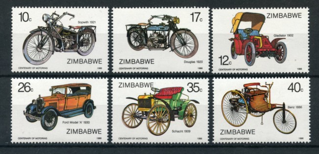 1986 - ZIMBABWE - LOTTO/19763 - CENTENARIO VEICOLI 6v. - NUOVI