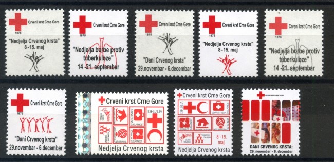2008/16 - MONTENEGRO REPUBBLICA - BENEFICENZA 9 v. - LOTTO/35031
