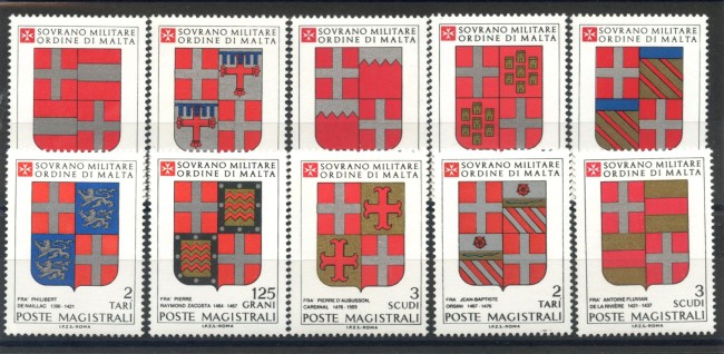1989 - SOVRANO MILITARE DI MALTA - LOTTO/39207 - STEMMI 10v. - NUOVI