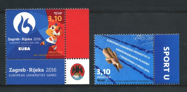 2016 - CROAZIA - UNIVERSIADI  2v. - NUOVI - LOTTO/33265