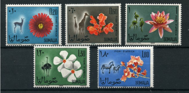 1965 - LOTTO/14993 - SOMALIA REPUBBLICA - ANIMALI E FIORI AFRICANI 5v. - NUOVI