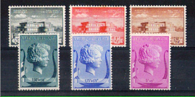 1940 - LOTTO/10845 - BELGIO - PRO FONDAZIONE MUSICALE - 6v. LING.
