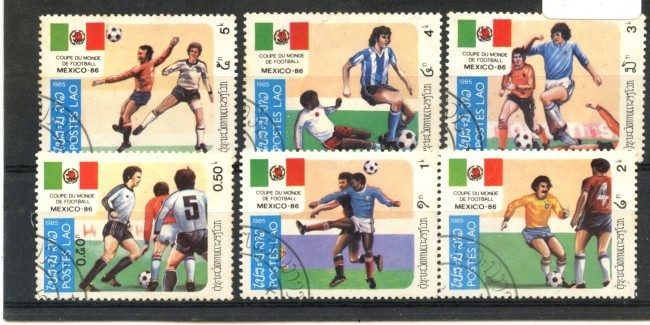 1985 - LAOS - LOTTO/47972 - MONDIALI DI CALCIO MESSICO 1985  - 6v. USATI