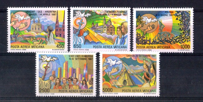 1988 - LOTTO/VATA87CPN - VATICANO - POSTA AEREA VIAGGI