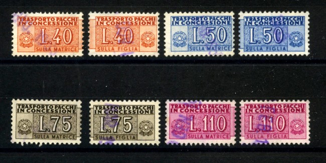 1953 - REPUBBLICA - LOTTO/41723 - PACCHI IN CONCESSIONE  8v. DIVISI - USATI