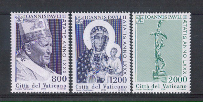 2000 - LOTTO/5720 - VATICANO - 80° COMPLEANNO  DEL PAPA  3v. - NUOVI