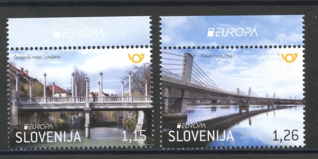 2018 - SLOVENIA - EUROPA PONTI  2v. - NUOVI - LOTTO/34696