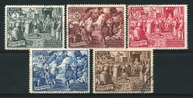 1951 - LOTTO/12080 - VATICANO - CONCILIO DI CALCEDONIA 5v. - USATI