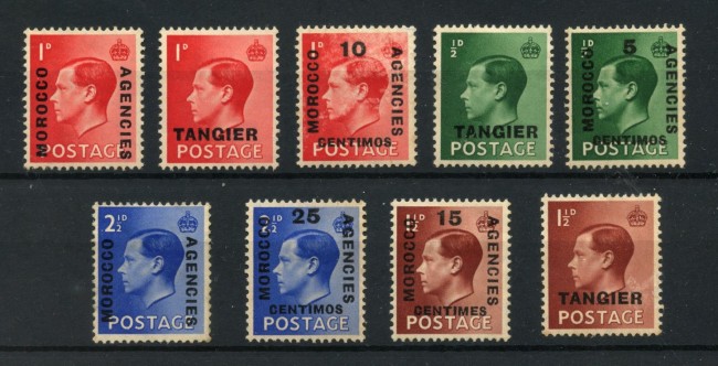 1937/1951 - MAROCCO TANGERI - LOTTO/48591 - INSIEME DI 9 FRANCOBOLLI  EFFIGIE DI GIORGIO VI°
