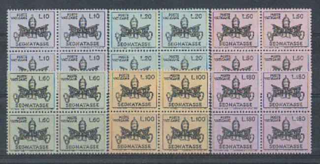1968 - LOTTO/5920Q - VATICANO - SEGNATASSE 6V. QUARTINE
