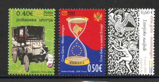 2008 - MONTENEGRO REPUBBLICA - POSTA ORDINARIA  3v. - NUOVI - LOTTO/34862