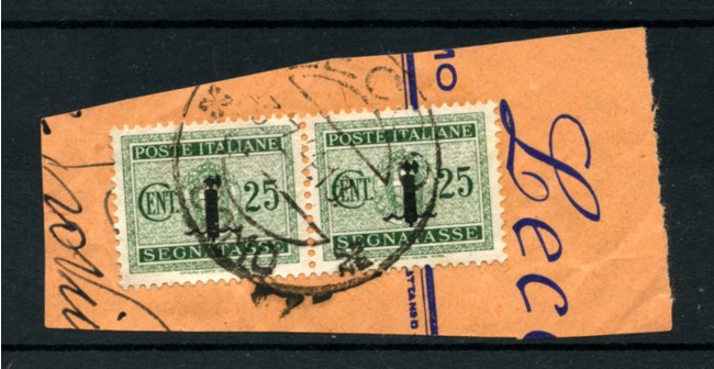 1944 - LOTTO/16606 - RSI - 25 CENT. SEGNATASSE - COPPIA USATA