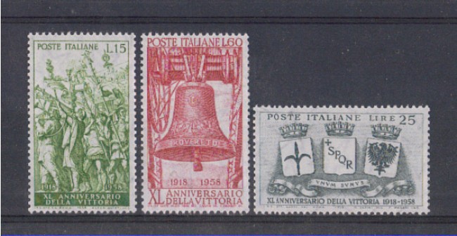 1958 - LOTTO/6340 - REPUBBLICA - ANNIVERSARIO VITTORIA  3v.