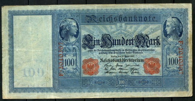 1909 - GERMANIA - 100 MARCHI - LOTTO/28135