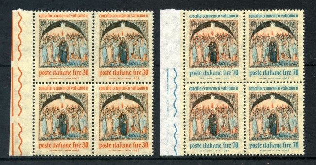 1962 - LOTTO/6408Q - REPUBBLICA - CONCILIO ECUMENICO 2v. - QUARTINA NUOVI