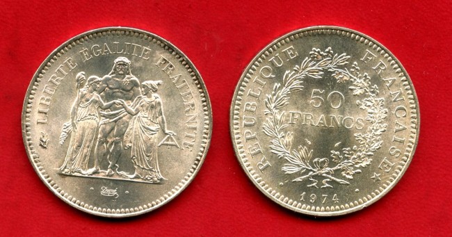 1974 - FRANCIA - LOTTO/M47873 - 50 FRANCHI ARGENTO