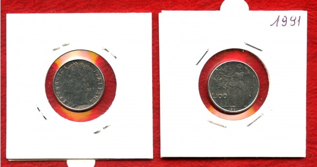 1991 - REPUBBLICA - 100 LIRE MINERVA II° TIPO - FDC - LOTTO/M31901