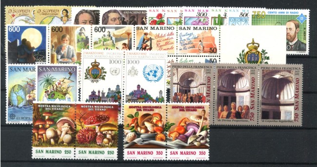 1992 - SAN MARINO - LOTTO/42977 - ANNATA COMPLETA 28 v. + 1 FOGLIETTO NUOVI