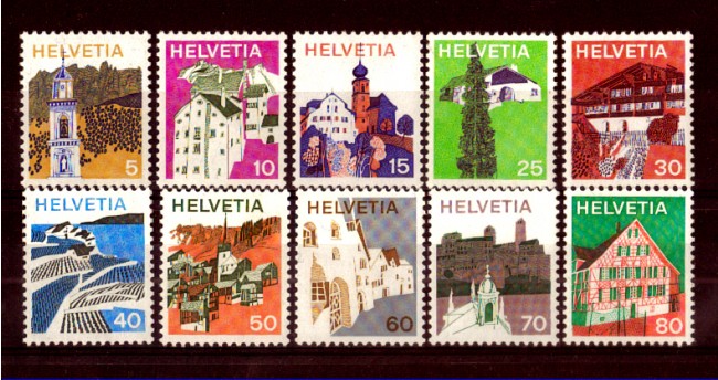 1973 - LOTTO/SVI942CPN - SVIZZERA - PAESAGGI 10v. - NUOVI