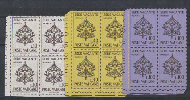 1963 - LOTTO/5891Q - VATICANO - SEDE VACANTE 3v. QUARTINE