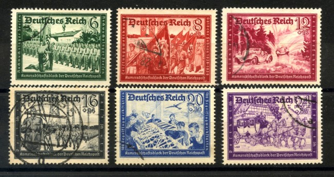 1941 - GERMANIA REICH - FEDERAZIONE PORTALETTERE 6v. - USATI - LOTTO/37513