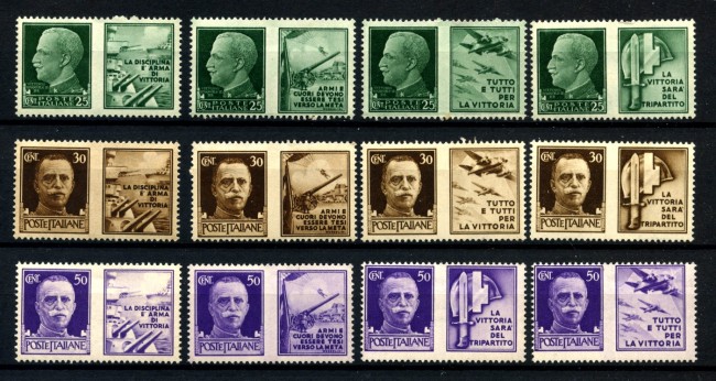 1942 - REGNO - PROPAGANDA DI GUERRA 12v. - NUOVI - LOTTO/36731