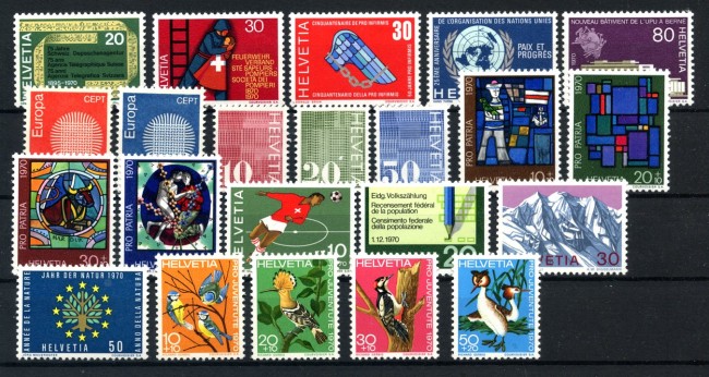 1970 - SVIZZERA - LOTTO/39449 - ANNATA COMPLETA 22v. - NUOVI