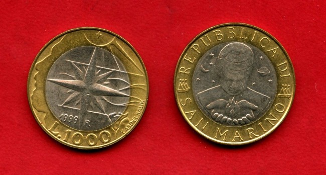 1999 - SAN MARINO - LOTTO/M48141 - 1000 LIRE BICOLORE 