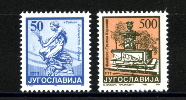 1992 - JUGOSLAVIA - LOTTO/38610 - POSTA ORDINARIA 2v. - NUOVI