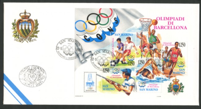 1992 - LOTTO/8126Z1 - SAN MARINO - OLIMPIADI DI BARCELLONA - BUSTA FDC