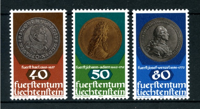 1978 - LOTTO/23522 - LIECHTESTEIN - MONETE E MEDAGLIE 3v. - NUOVI