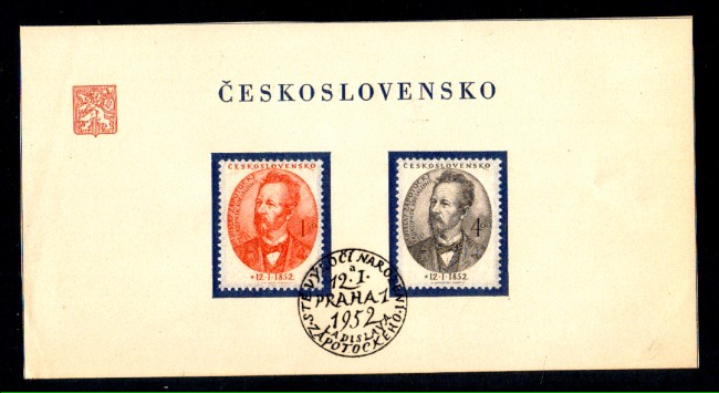 1952 - LOTTO/1468 - CECOSLOVACCHIA - LADISLAV ZAPOTOCKY - USATI FDC