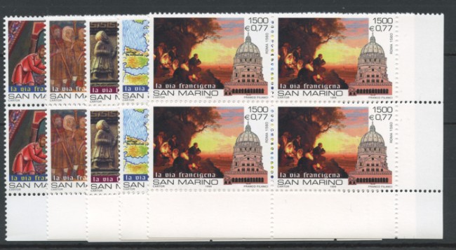 1999 - LOTTO/8209QN - SAN MARINO - VERSO IL GIUBILEO 2000 - QUARTINE