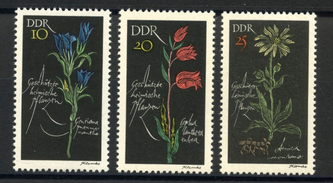 1966 - GERMANIA DDR - PIANTE PROTETTE 3v. - NUOVI - LOTTO/36230