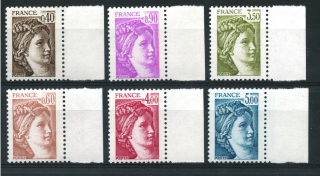 1981 - LOTTO/17444 - FRANCIA - SABINE 6v. GOMMA NORMALE - NUOVI