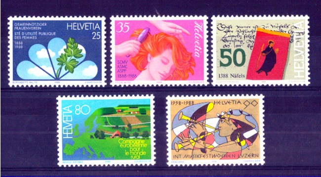 1988 - LOTTO/SVI1297CPN - SVIZZERA - PROPAGANDA 5v. - NUOVI