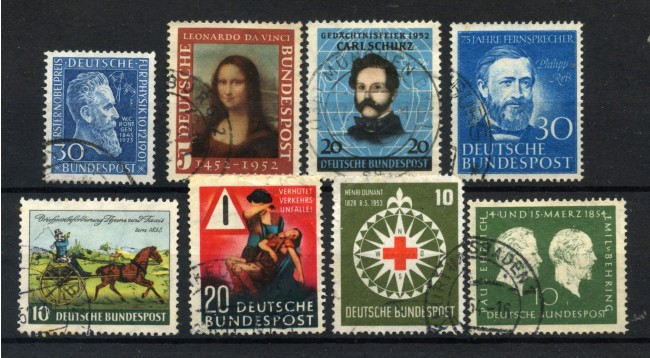 1951/1954 - GERMANIA - LOTTO/43071 -  INSIEME DI 8 FRANCOBOLLI USATI