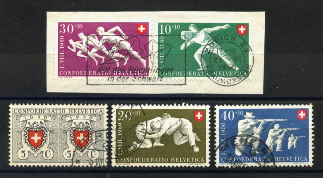 1950 - LOTTO/39402 - SVIZZERA - PRO PATRIA 5v. - USATI